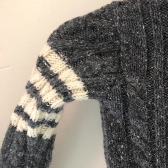 Thom Browne Child's Cable Knit Merino Wool Button Down Cardigan - Picture 6 of 9